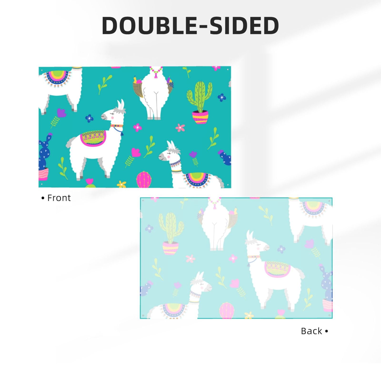 Llama Alpaca Cactus Cartoon Four Hole Decorated Banner Flag for Garden Yard Home Decoration Indoor Outdoor 4x6 Ft