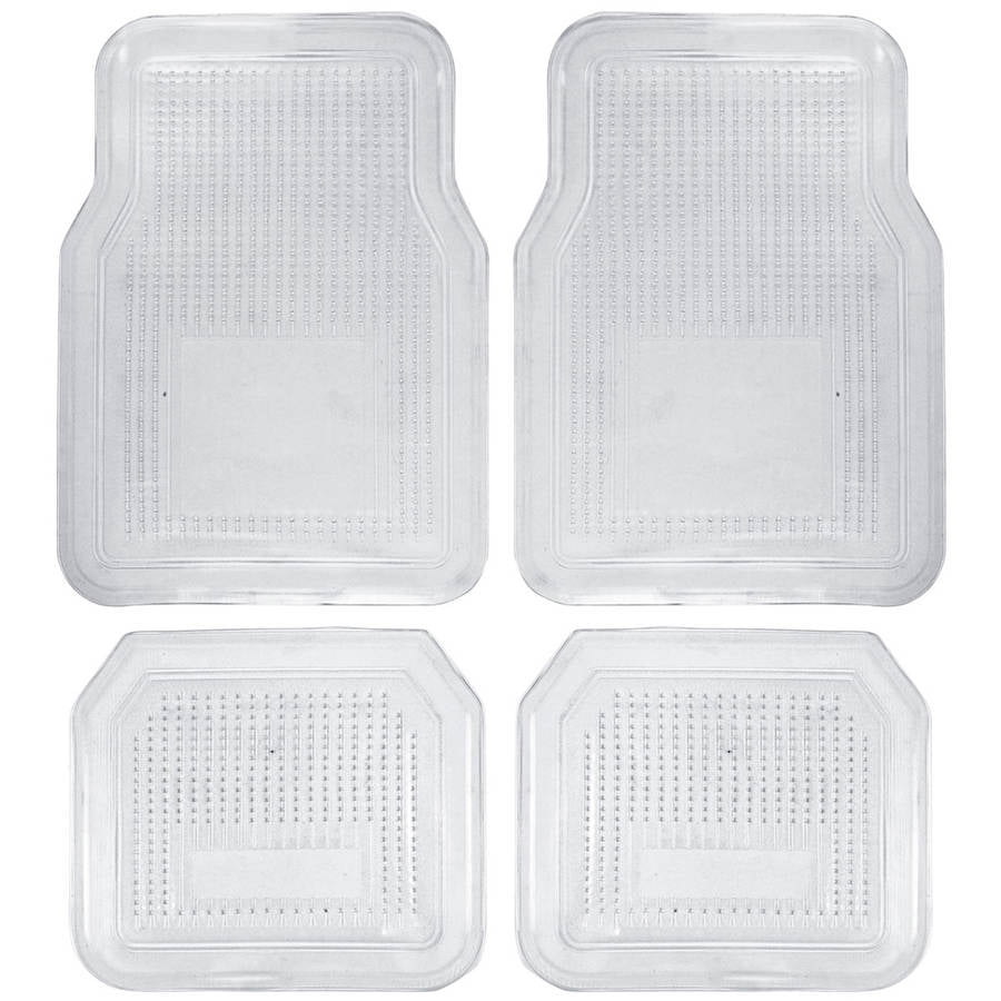 BDK 4pc Clear Car Floor Mats, Rubber