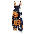 thumbnail image 3 of Halloween Jumpsuits for Women, One Piece Sleeveless Pumpkin Print Rompers Pants, Adjustable Strap Baggy Overalls, Wide Leg Jumpsuit Baggy Harem Pants, Summer Fall Outfits, Orange XL, 3 of 6