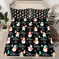 thumbnail image 2 of Homewish Cute Snowman King Sheet Set (4-Piece) Christmas Black White Red Decor For Boys Girls, 2 of 7