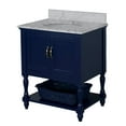 thumbnail image 6 of Beverly 30" Bathroom Vanity with Royal Blue Cabinet and Carrara Marble Top, 6 of 6