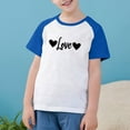 thumbnail image 5 of Kaemgyyd Summer Tops for Children Fashion Short Sleeve Color Block T-Shirts Unisex Girls Casual Heart Tees for Boys 3-14 Y, 5 of 7