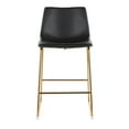 thumbnail image 6 of Duke Contemporary Counter Stool in Gold Metal and Black Faux Leather by LumiSource - Set of 2, 6 of 7