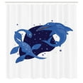 thumbnail image 2 of Ambesonne Nautical Shower Curtain, Water Dinosaurs Drawing, 69"Wx75"L, Persian Blue Grey White, 2 of 4