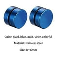 thumbnail image 6 of Jiaroswwei Earrings Cool Anti-rust Punk Style Non Piercing Magnetic Men Ear Studs for Bar Club, 6 of 6