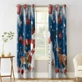 thumbnail image 2 of Hokiten Navy Blue Christmas Blackout Curtains | Light Blocking Print Window Curtains, Snowman Elk Balls Snowflake Xmas Thermal Insulated Window Drapes for Living Room Kitchen (2 Panels, 84"W x 54"L), 2 of 7