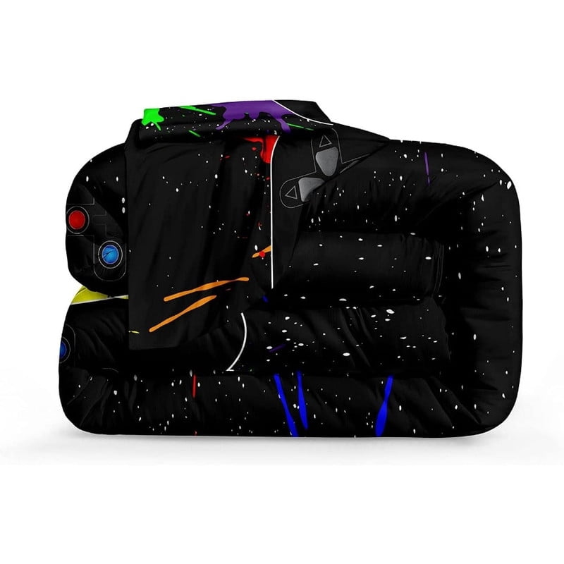 Gaming Comforter Set for Boys & Teens - Soft Game Controller Bedding, All-Season Lightweight Down Alternative, Gamer Room Decor, Twin/Queen/King