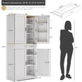 thumbnail image 2 of ASTRONAPE 71" Kitchen Pantry Storage Cabinet, 4 Doors Modern Storage Cabinet with a Drawer, Adjustable Shelf and Bottle Storage Shelves for Kitchen, Living Room, Dining Room, White, 2 of 7