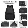 thumbnail image 5 of Black Backpack Multi-compartment Large Capacity Casual Laptop Backpack for Men and Women, Adjustable Padded Shoulder Straps, Nylon Material, 17.3", 5 of 7