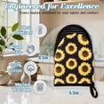 thumbnail image 2 of 2 Pcs Oven Mitts Non-Slip Cotton Mitts Set for Kitchen Baking Cooking,Yellow Sunflowers On A Black Background, 2 of 7