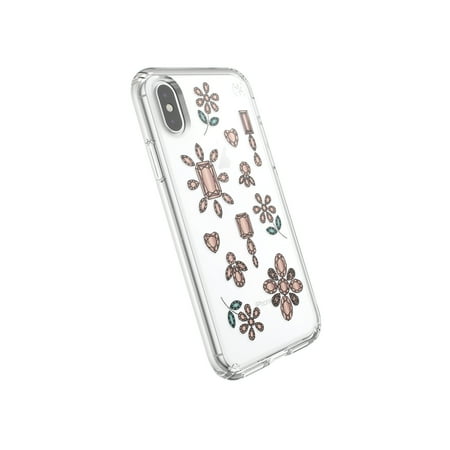 Speck Presidio Clear Plus Print iPhone XS Max Dancing Diamonds Peach Gold Clear 117113-7556