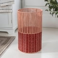 thumbnail image 3 of Happimess Harper Modern 4.13-Gallon 2-Tone Faux Wicker Cylinder Outdoor Trash Can, Pink/Red, HPM1101C, 3 of 9