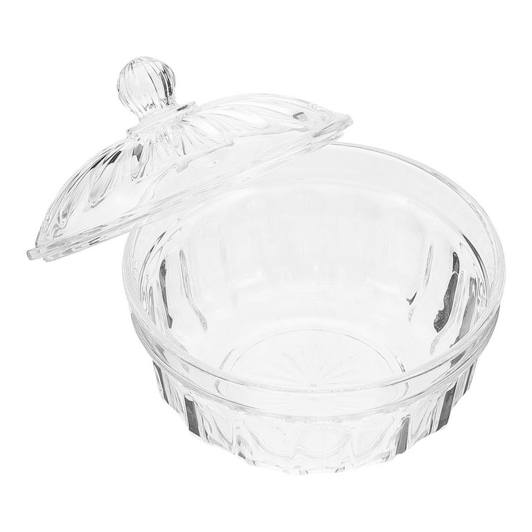 Crystalia Decorative Glass Candy Jar with Lid, Crystal Cut Small Candy Dish  for Office Desk or Home, Cute Glass Sweet Cookie Container, Elegant Candy  Service Buffet, Glass Sugar Canister 