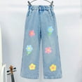 thumbnail image 5 of Cargo Jeans for Boys Girls Wide Leg Pants Elastic Waist Baggy Trousers with Multi Pocket Kids Straight Leg Denim Pant 4-16Y, 5 of 8
