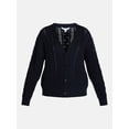 thumbnail image 5 of Time and Tru Women's Cable Knit Cardigan Sweater, Lightweight, Sizes XS-XXXL, 5 of 5