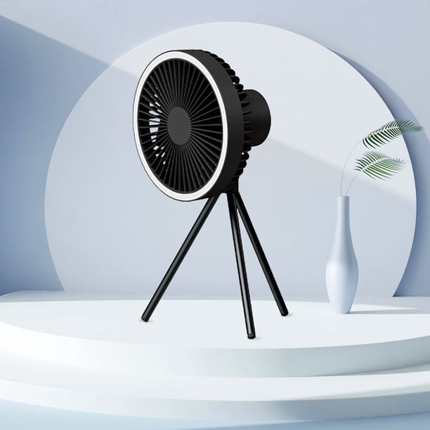 Ventilador Para Acampar Ventilador para acampar 10000mAh Lámpara de araña con carga USB para acampar (negro)