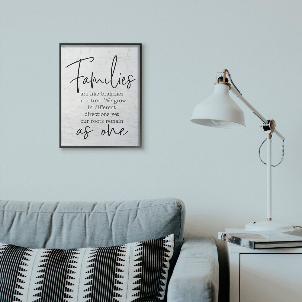 Stupell Industries As One Home Family Inspirational Word On Wood Texture Design Framed Giclee Texturized Art by Lettered and Lined