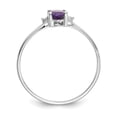 thumbnail image 2 of 14k White Gold Diamond Amethyst Birthstone Ring February, 2 of 10