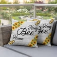thumbnail image 4 of Honey Bee Pillow Covers 2 Pack Spring Flowers Farm Plants Watercolor Bee Wood Grain Pillowcase Waterproof Outdoor Throw Pillow Cover for Patio Garden Square Cushion 20”x20”, 4 of 9