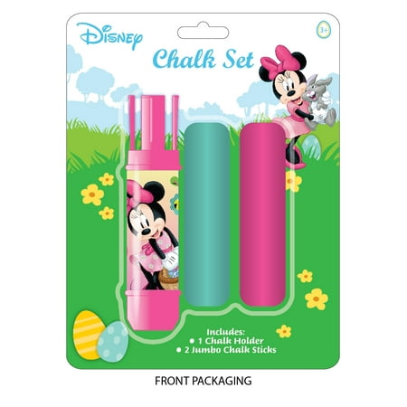 Minnie Mouse Chalk set includes 2 Jumbo Chalk Sticks and 1 Jumbo Chalk Holder