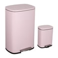 thumbnail image 2 of Connor Rectangular 13.2 Gallon (50L) Trash Can with Soft-Close Lid and FREE Mini Trash Can, Blush Pink, 2 of 10