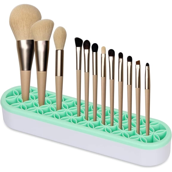 Prichor Multi-Purpose Silicone Desktop Organizer – Beauty Tool Organizer Stand for Brushes, Pens, Nail Clippers, Craft Tools – Green