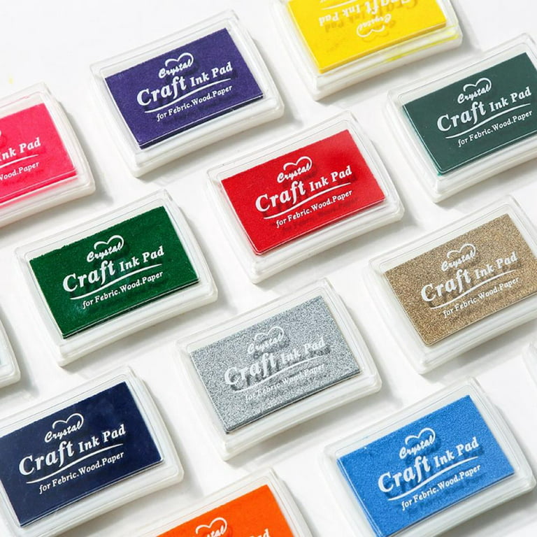 Craft Ink Pad Stamps,15 Color Craft Ink Pad for Stamps, Paper, Wood Fabric  Set of 15 
