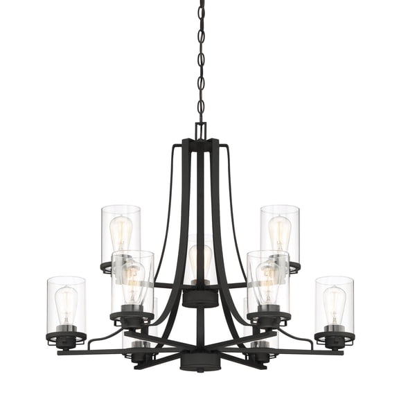 93389-BK-Designers Fountain-Jedrek - 9 Light Chandelier -Traditional Installation