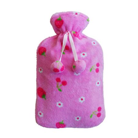 PWFE 2000ml Hot Water Bottle Knitted Cover Winter Warmer for Women Kids(Pink-2)