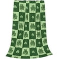 thumbnail image 2 of Yibo Cute St Patrick's Day Lucky Green Clover Shamrock Blanket for Couch Sofa and Bed, 2 of 8