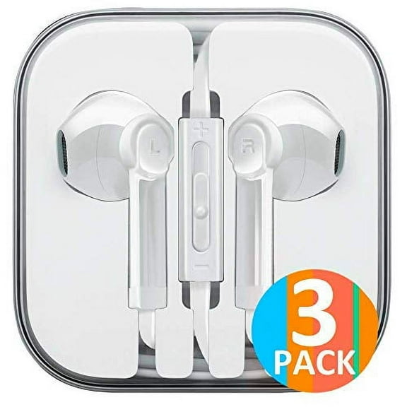 CuWire Active Noise Cancelling Wired In-Ear Earbuds, White, Count 3 Pack