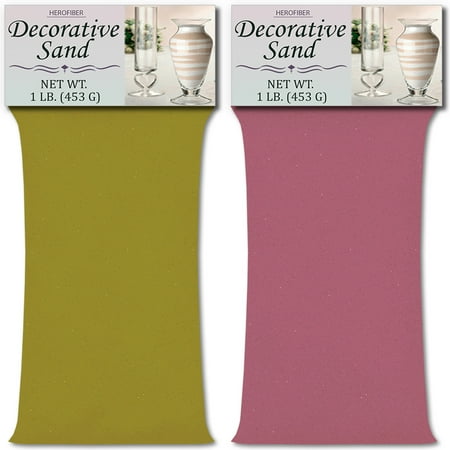 Lavender And Linen HeroFiber Colored Unity Sand (2 lbs.) - Lime Yellow and Lavender - 1 lbs. per Color - Decorative Art Sand for Weddings, Vase Filling, Kids’ Craft Play ()