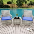 thumbnail image 2 of 3 Piece Patio Furniture Set, Rattan Outdoor Furniture with 2 Chairs & Coffee Table, 2 of 6