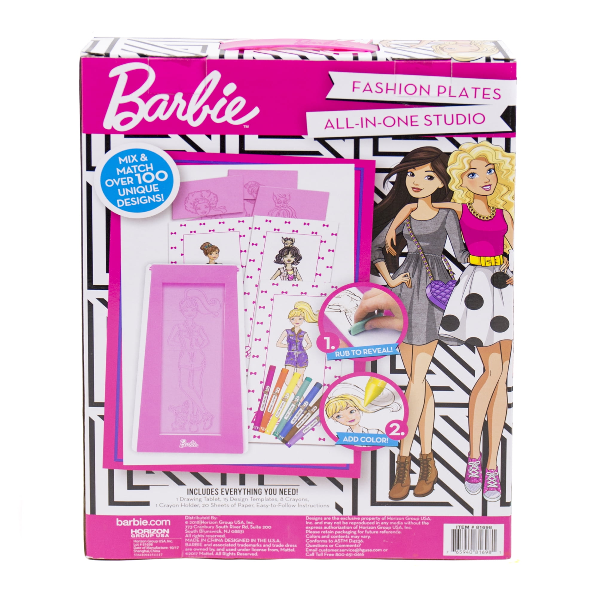 Barbie Mix and Match Fashion Plates, Art & Craft Kits, Boys and Girls,  Child, Ages 6+