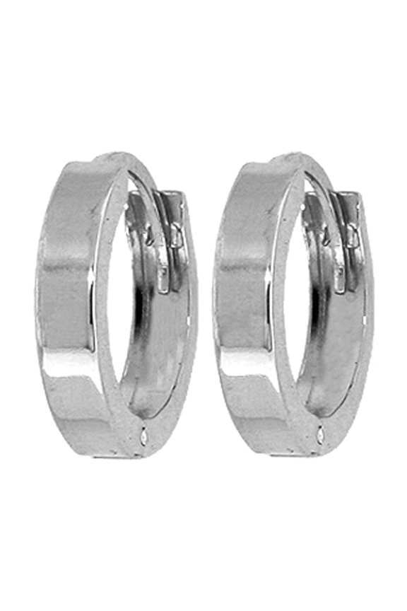 925 STERLING SILVER MADE IN USA HIGH POLISHED HOOP EARRINGS SNAP BACK