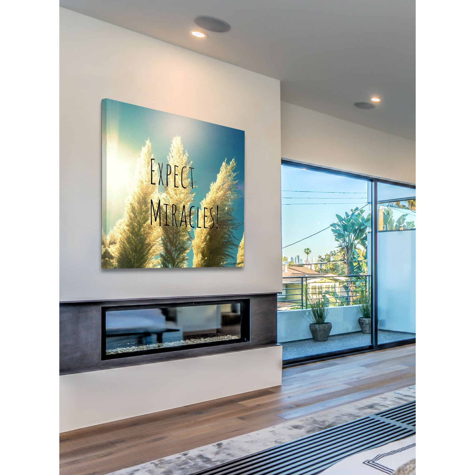 Marmont Hill "Expect Miracles Text" by Robert Dickinson Painting Print on Canvas