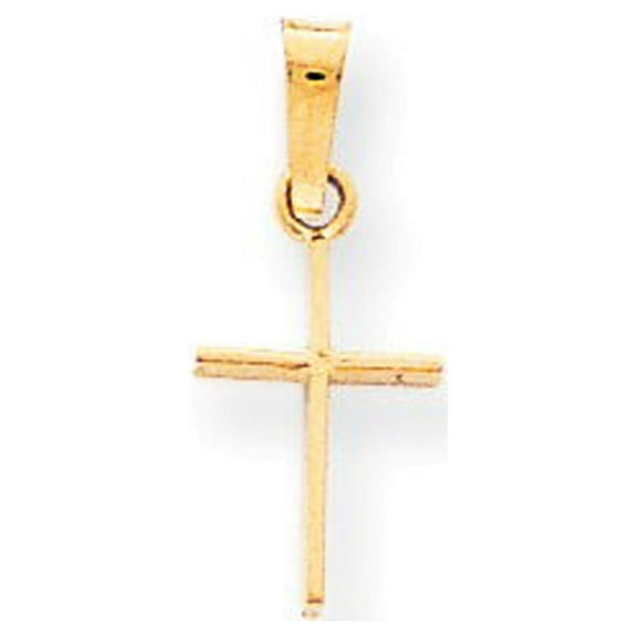 Real 14kt Yellow Gold Polished Cross Pendant; for Adults and Teens; for Women and Men