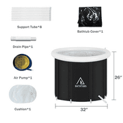 Large Ice Bath with Lid Cold Water Pool for Recovery, Portable Ice Bath for Home Gardens, Gyms, Arenas and Cold Water Therapy Training