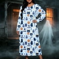 thumbnail image 4 of SELONE Halloween Nightgowns for Women Plus Size Nightshirts Pumpkin Skeleton Long Sleeve Maxi Dress Vacation Homewear, 4 of 8