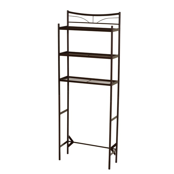 Bronze Bathroom Spacesaver with 3 Shelves, Zenna Home No Tools SlideFit over-the-Toilet
