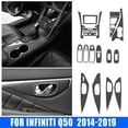 thumbnail image 2 of 18× For Infiniti Q50 2014-2019 Black Carbon Fiber Interior Sticker Trim, 2 of 8