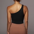thumbnail image 5 of ZyeKqe Womens 1 Shoulder Tops Summer Sleeveless Ribbed Tank Top Casual Slim Basic Tees, 5 of 8