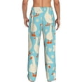 thumbnail image 3 of Xecao White Geese and Flower Men's Straight Lounge Pajama Pants: The Ultimate in Comfortable Sleepwear, 3 of 9