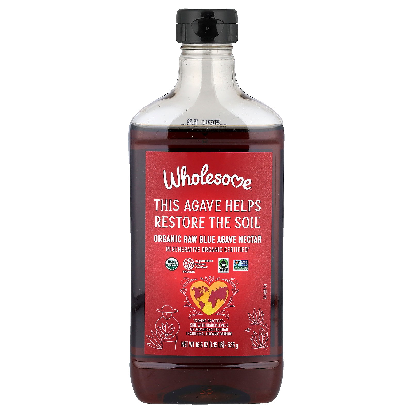 Wholesome Sweeteners Organic Raw Blue Agave Nectar  18.5 oz (525 g)