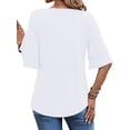thumbnail image 5 of UVN Blouses for Women V Neck Half Bell Sleeve Shirts Summer Ladies Casual Flowy Tunic Tops, 5 of 9