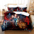 thumbnail image 1 of 3D printed bedding three-piece set of strange stories bed sheets and sheets, 1 of 1