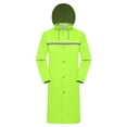 thumbnail image 2 of TFEOQRY Trench Coat Raincoat for Men Long Button Zipper Pocket Hooded Raincoat Cardigan Outdoor Hiking Windbreaker/Raincoat Fluorescent Green, 2 of 4
