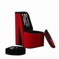 thumbnail image 4 of 9" Tall Display Jewelry Box with Hooks, High Heel Shoe Design, Red Velvet, 4 of 4