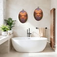thumbnail image 4 of Oval Framed Wall Art Pair Sunset Lake Mirror Reflection Tropical Flowers Dramatic Sky Canvas Wall Art Oval Vintage Wall Decor Prints Hanging Decor for Home Bedroom Living Room Office 8"x11.4", 4 of 7