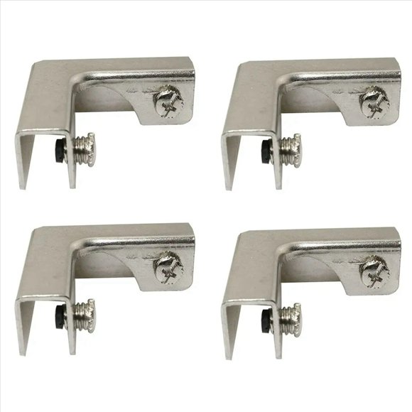 Clip de FijacióN Vidrio Tipo L, 4 Uds., Conectores 2 VíAs para Accesorios Muebles 6-10Mm